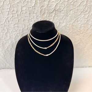 Kenneth Cole Vintage Women's Necklace Silver /Gold Tone Multi Strand Chain Boho